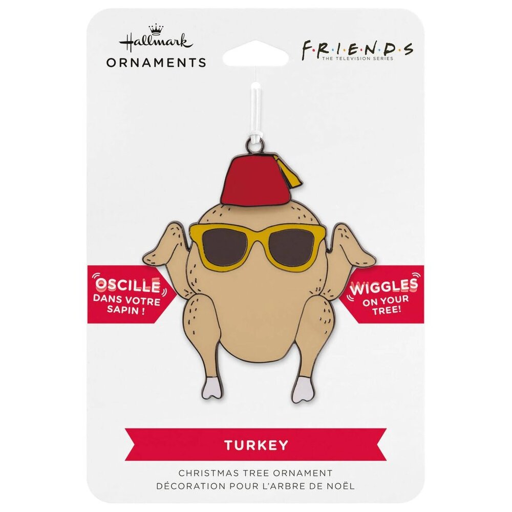 New! Friends Turkey & Fez Metal Hallmark Christmas Ornament Thanksgiving Episode